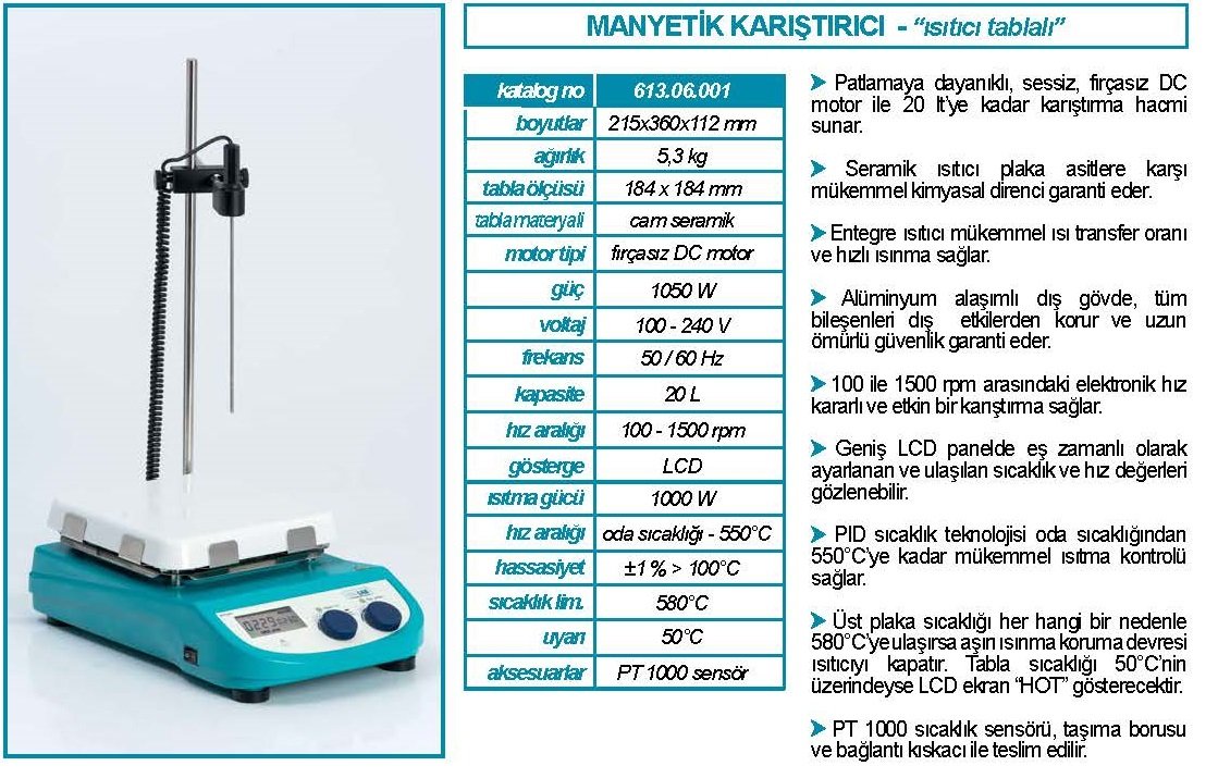 isolab ısıtıcılı manyetik karıştırıcı